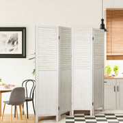 Panel Room Divider, 4-Fold, White - Ideal Solution for Privacy at Home - Perfect for Space Allocation and Hafiz Segmentation